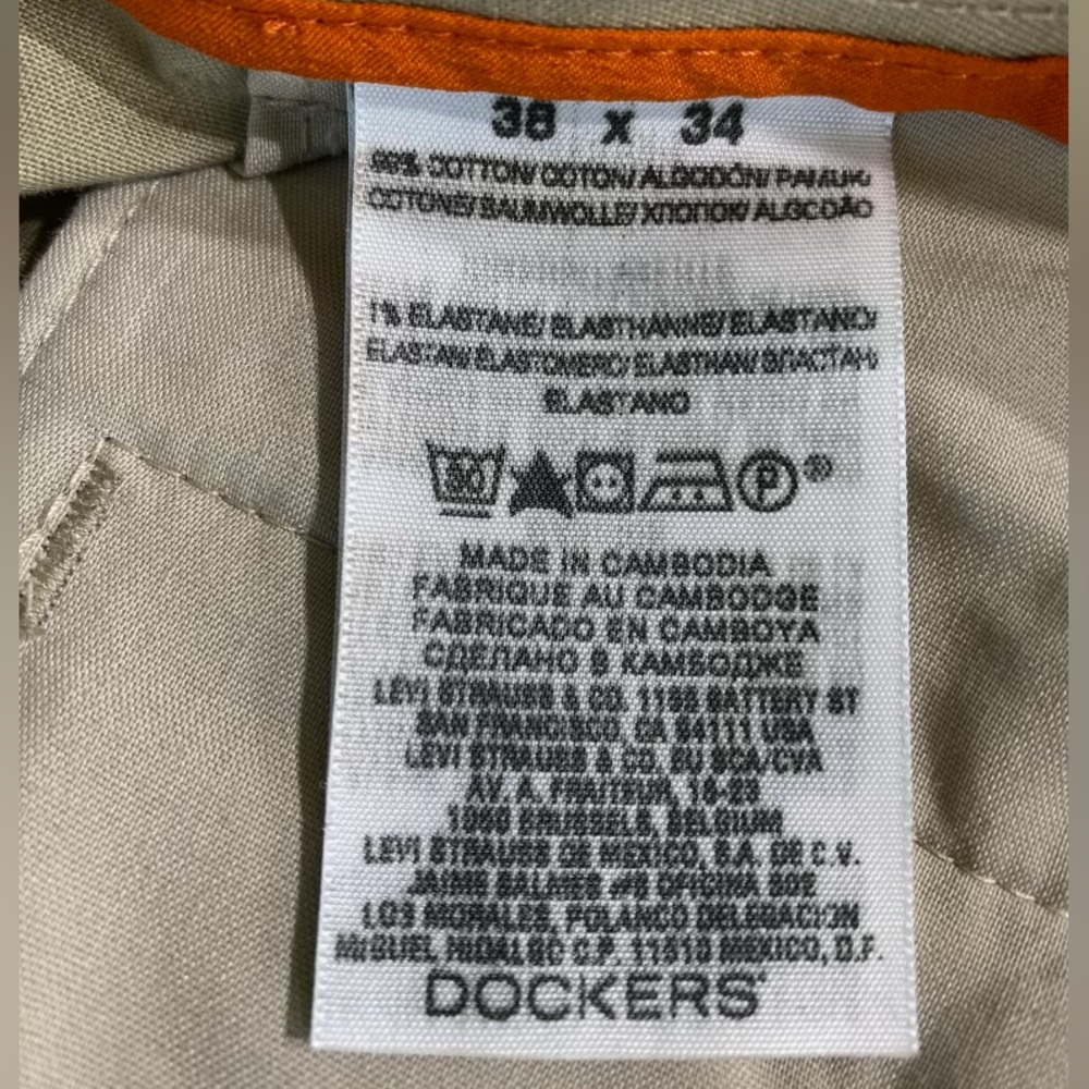 EUC Mens Dockers Pleated Front Tan Khaki Pants/Slacks, 38/34 - Picture 3 of 5